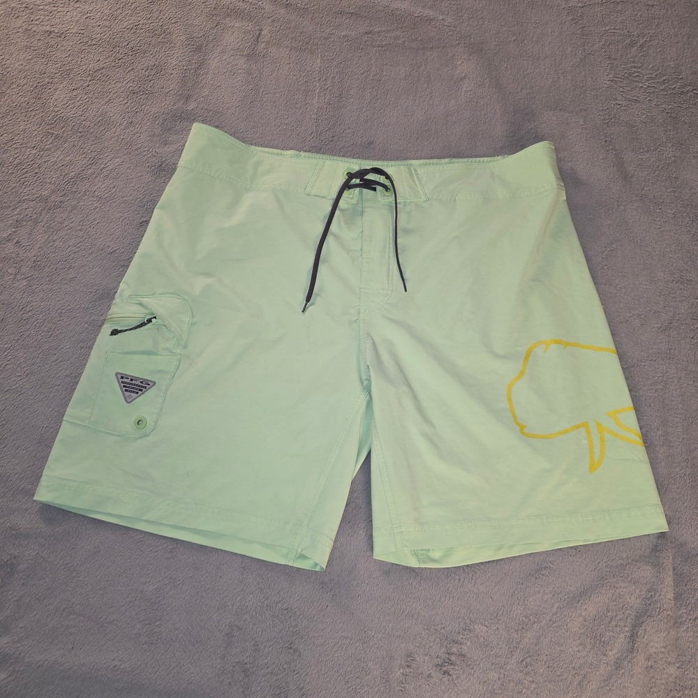 Columbia PFG Mens Mint Green Board Shorts Swim Trunks Size 42 FM0223